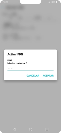 Introduce el código PIN2 y pulsa ACEPTAR. Introduce el código PIN2 y pulsa ACEPTAR.