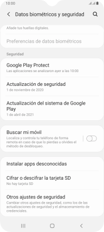 Pulsa Otros ajustes de seguridad. Pulsa Otros ajustes de seguridad.
