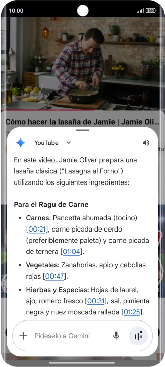 La respuesta de Gemini a tu pregunta se visualiza ahora en la pantalla. La respuesta de Gemini a tu pregunta se visualiza ahora en la pantalla.
