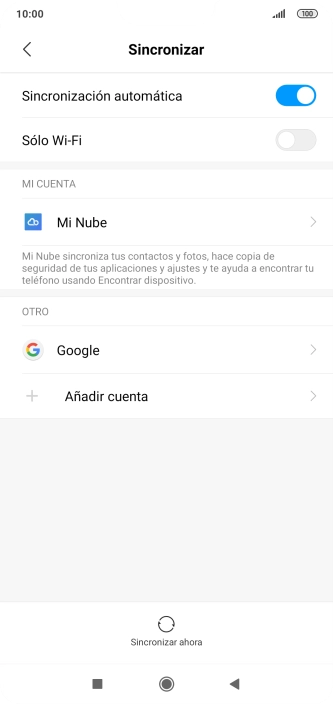 Pulsa la cuenta deseada.