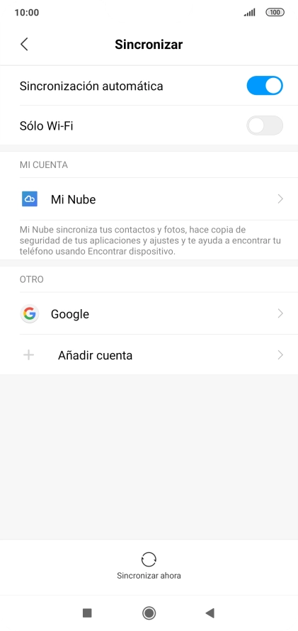 Pulsa la cuenta deseada.