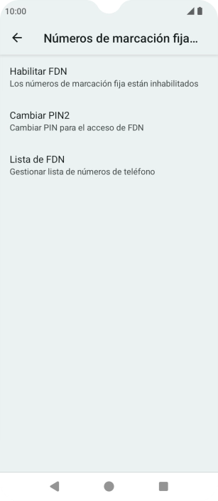 Pulsa Habilitar FDN. Pulsa Habilitar FDN.