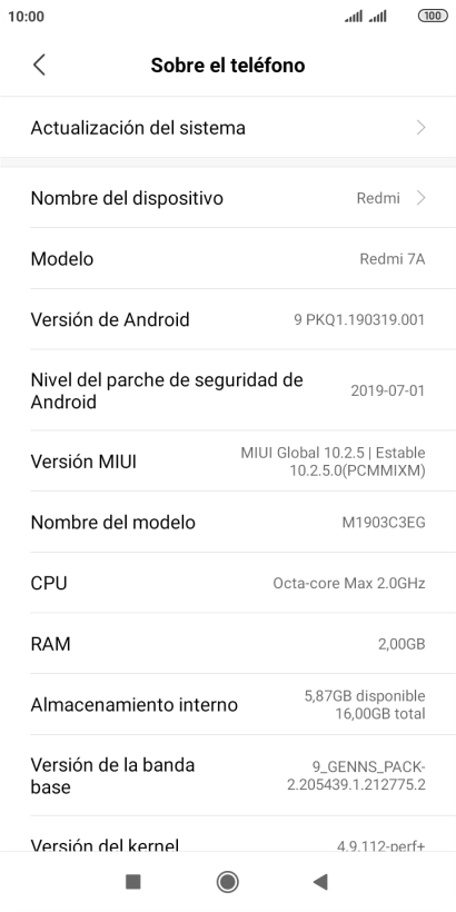 Pulsa Actualización del sistema. Si hay una versión de software nueva disponible, aparecerá ahora en la pantalla. Sigue las indicaciones de la pantalla para actualizar el software del teléfono. Pulsa Actualización del sistema. Si hay una versión de software nueva disponible, aparecerá ahora en la pantalla. Sigue las indicaciones de la pantalla para actualizar el software del teléfono.