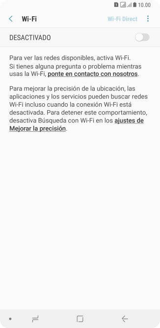 Pulsa el indicador para activar la función.