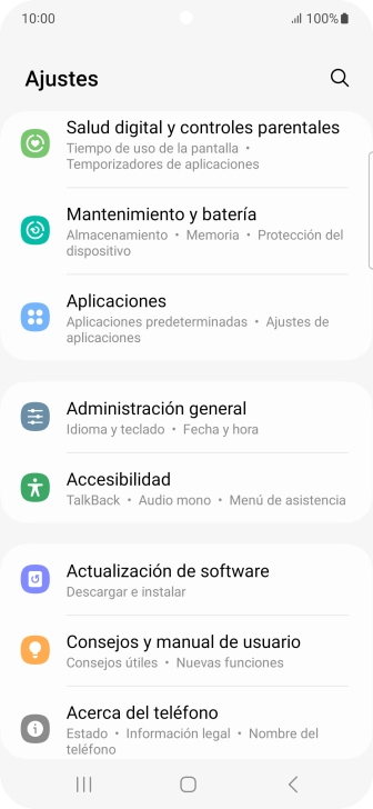 Pulsa Administración general.