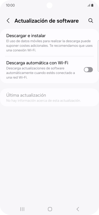 Pulsa Descargar e instalar. Si hay una versión de software nueva disponible, aparecerá ahora en la pantalla. Sigue las indicaciones de la pantalla para actualizar el software del teléfono. Pulsa Descargar e instalar. Si hay una versión de software nueva disponible, aparecerá ahora en la pantalla. Sigue las indicaciones de la pantalla para actualizar el software del teléfono.