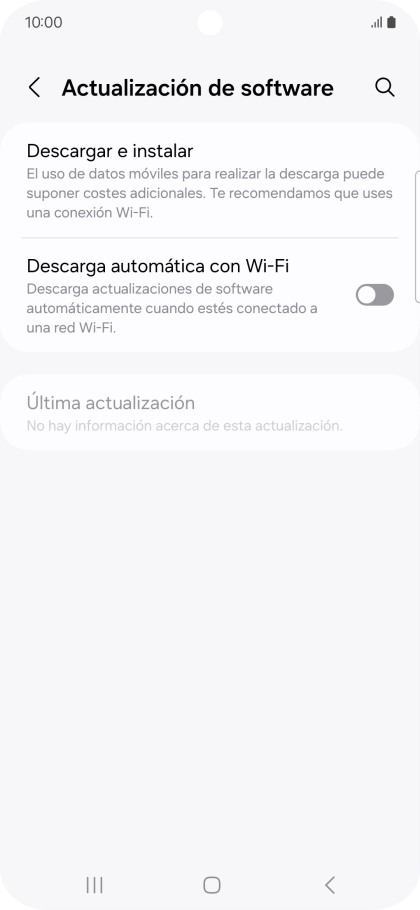 Pulsa Descargar e instalar. Si hay una versión de software nueva disponible, aparecerá ahora en la pantalla. Sigue las indicaciones de la pantalla para actualizar el software del teléfono. Pulsa Descargar e instalar. Si hay una versión de software nueva disponible, aparecerá ahora en la pantalla. Sigue las indicaciones de la pantalla para actualizar el software del teléfono.