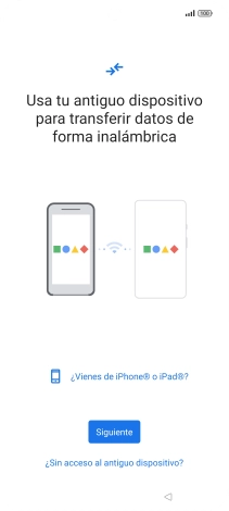 Sigue las indicaciones de la pantalla para transferir contenido desde otro teléfono. Sigue las indicaciones de la pantalla para transferir contenido desde otro teléfono.