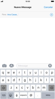 Si el destinatario puede recibir iMessages, aparecerá el texto iMessage en el campo de escritura. Si el destinatario puede recibir iMessages, aparecerá el texto iMessage en el campo de escritura.