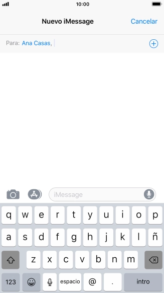 Si el destinatario puede recibir iMessages, aparecerá el texto iMessage en el campo de escritura. Si el destinatario puede recibir iMessages, aparecerá el texto iMessage en el campo de escritura.