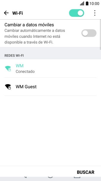 Pulsa Cambiar a datos móviles para activar o desactivar la función. Pulsa Cambiar a datos móviles para activar o desactivar la función.