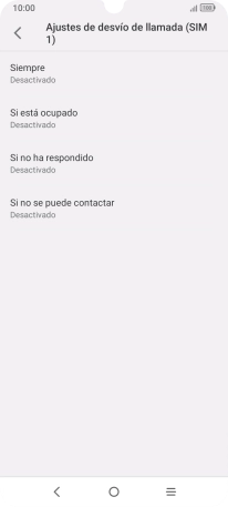 Pulsa el tipo de desvío deseado.