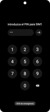 Si tu tarjeta SIM está bloqueada, introduce el código PIN y pulsa la flecha hacia la derecha. Si tu tarjeta SIM está bloqueada, introduce el código PIN y pulsa la flecha hacia la derecha.