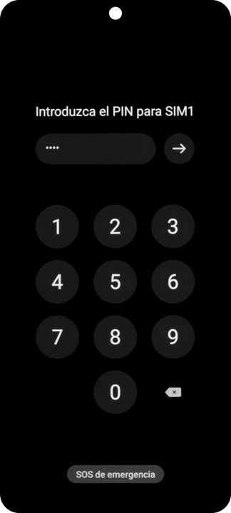 Si tu tarjeta SIM está bloqueada, introduce el código PIN y pulsa la flecha hacia la derecha. Si tu tarjeta SIM está bloqueada, introduce el código PIN y pulsa la flecha hacia la derecha.