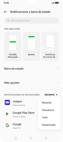 Pulsa el ajuste deseado. Pulsa el ajuste deseado.