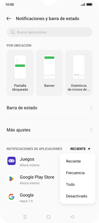 Pulsa el ajuste deseado. Pulsa el ajuste deseado.