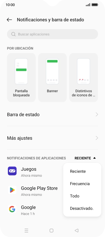Pulsa el ajuste deseado. Pulsa el ajuste deseado.