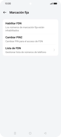 Pulsa Habilitar FDN. Pulsa Habilitar FDN.