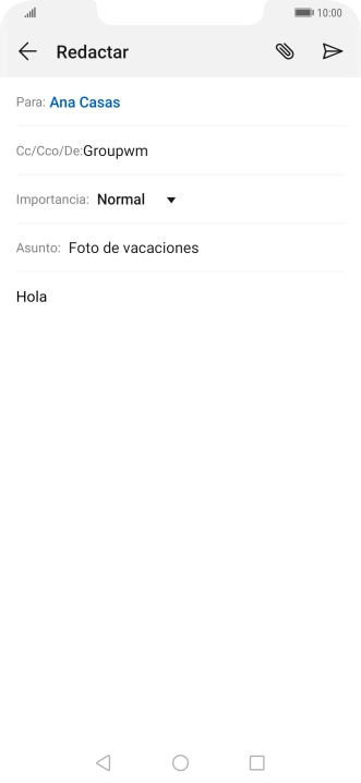 Pulsa el icono de anexos. Pulsa el icono de anexos.