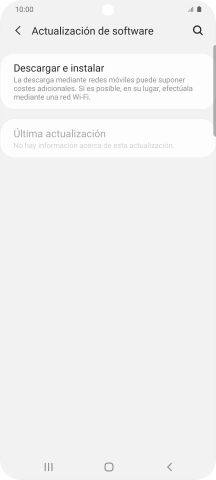 Pulsa Descargar e instalar. Si hay una versión de software nueva disponible, aparecerá ahora en la pantalla. Sigue las indicaciones de la pantalla para actualizar el software del teléfono. Pulsa Descargar e instalar. Si hay una versión de software nueva disponible, aparecerá ahora en la pantalla. Sigue las indicaciones de la pantalla para actualizar el software del teléfono.
