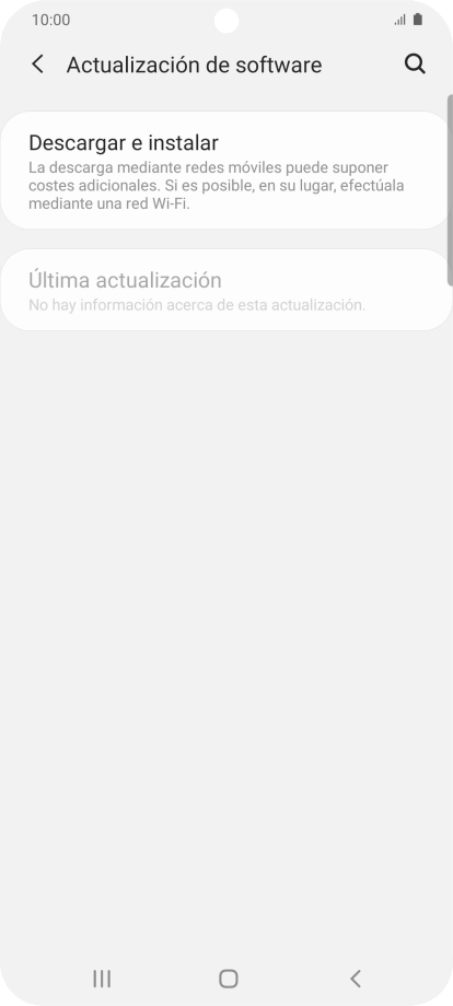 Pulsa Descargar e instalar. Si hay una versión de software nueva disponible, aparecerá ahora en la pantalla. Sigue las indicaciones de la pantalla para actualizar el software del teléfono. Pulsa Descargar e instalar. Si hay una versión de software nueva disponible, aparecerá ahora en la pantalla. Sigue las indicaciones de la pantalla para actualizar el software del teléfono.