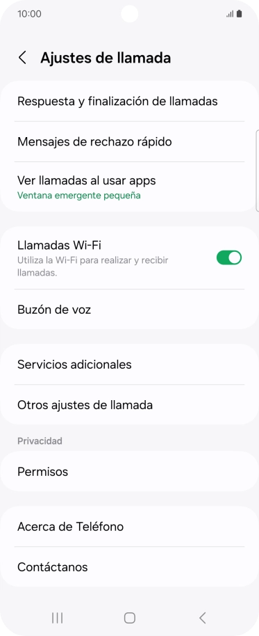 Pulsa Servicios adicionales.