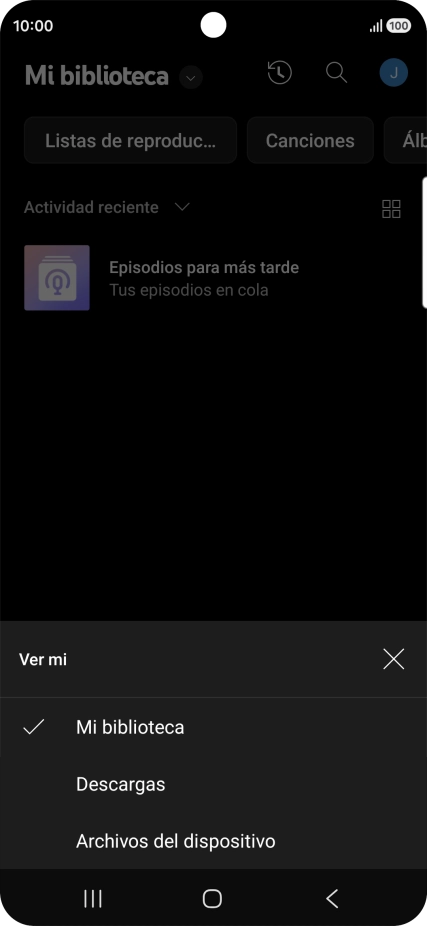Pulsa una categoría y desplázate al archivo de música deseado.