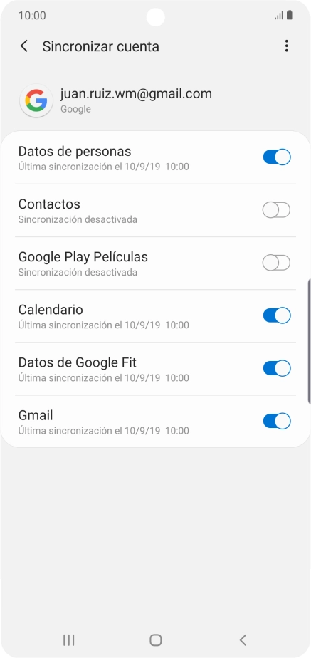 Pulsa el indicador junto a 