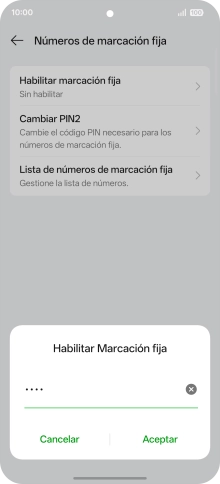 Introduce el código PIN2 y pulsa Aceptar. Introduce el código PIN2 y pulsa Aceptar.