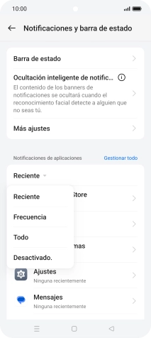 Pulsa el ajuste deseado. Pulsa el ajuste deseado.