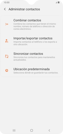 Pulsa Importar/exportar contactos.