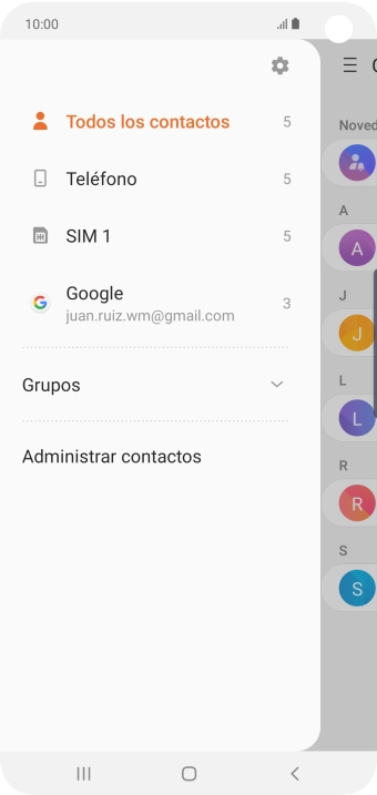 Pulsa Administrar contactos. Pulsa Administrar contactos.