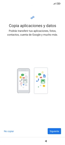 Puedes transferir el contenido de otro teléfono cuando activas tu teléfono por primera vez y cuando lo has restablecido. Cuando aparezca en la pantalla del teléfono esta imagen, ya está listo para la transmisión del contenido del otro teléfono. Puedes transferir el contenido de otro teléfono cuando activas tu teléfono por primera vez y cuando lo has restablecido. Cuando aparezca en la pantalla del teléfono esta imagen, ya está listo para la transmisión del contenido del otro teléfono.