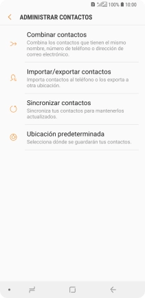 Pulsa Importar/exportar contactos. Pulsa Importar/exportar contactos.