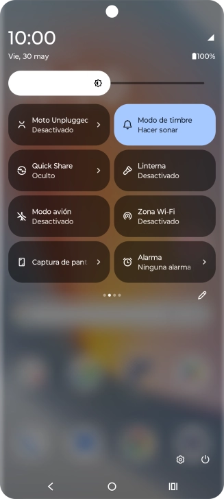Pulsa el icono de modo de avión para activar o desactivar la función. Pulsa el icono de modo de avión para activar o desactivar la función.