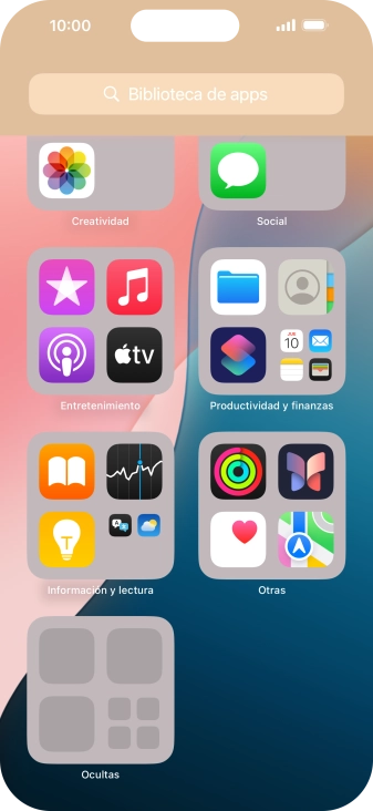 La app está ahora en la carpeta Ocultas en la biblioteca de apps. La app está ahora en la carpeta Ocultas en la biblioteca de apps.