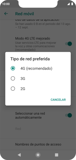 Pulsa el tipo de red deseado. Pulsa el tipo de red deseado.