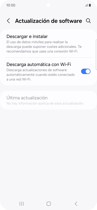 Pulsa Descargar e instalar. Si hay una versión de software nueva disponible, aparecerá ahora en la pantalla. Sigue las indicaciones de la pantalla para actualizar el software del teléfono. Pulsa Descargar e instalar. Si hay una versión de software nueva disponible, aparecerá ahora en la pantalla. Sigue las indicaciones de la pantalla para actualizar el software del teléfono.