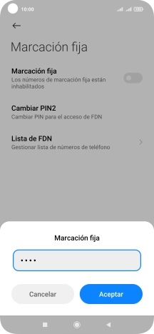 Introduce el código PIN2 y pulsa Aceptar. Introduce el código PIN2 y pulsa Aceptar.