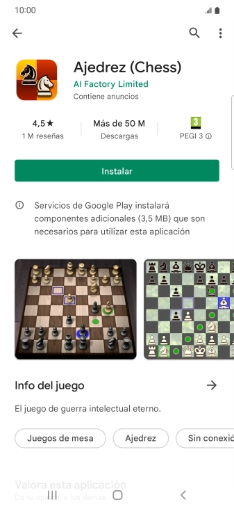 Pulsa Instalar y sigue las indicaciones de la pantalla para instalar la app. Pulsa Instalar y sigue las indicaciones de la pantalla para instalar la app.