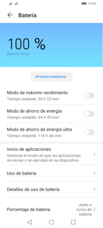 Pulsa el indicador junto al modo de ahorro de energía deseado para activar la función. Pulsa el indicador junto al modo de ahorro de energía deseado para activar la función.