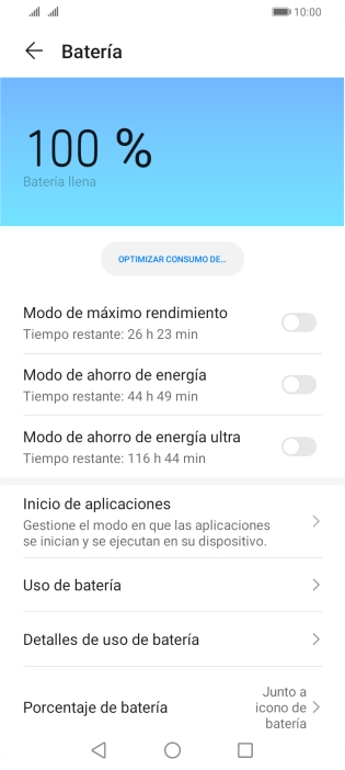 Pulsa el indicador junto al modo de ahorro de energía deseado para activar la función. Pulsa el indicador junto al modo de ahorro de energía deseado para activar la función.