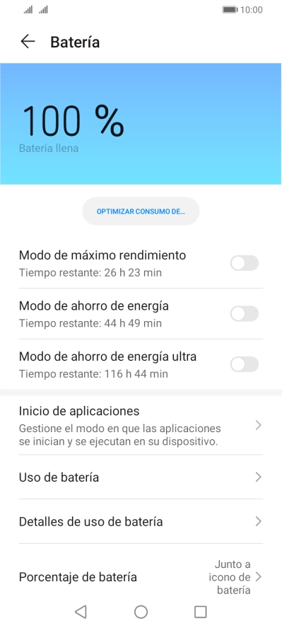 Pulsa el indicador junto al modo de ahorro de energía deseado para activar la función. Pulsa el indicador junto al modo de ahorro de energía deseado para activar la función.
