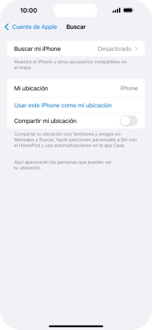 Pulsa Buscar mi iPhone. Pulsa Buscar mi iPhone.