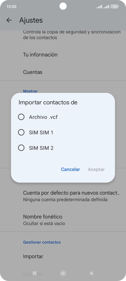 Pulsa la tarjeta SIM deseada. Pulsa la tarjeta SIM deseada.