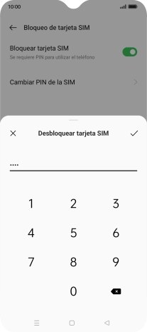 Introduce el código PIN y pulsa el icono de aceptar. Introduce el código PIN y pulsa el icono de aceptar.