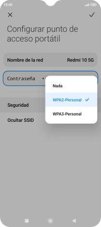 Pulsa WPA3-Personal para proteger la conexión wifi con una contraseña. Pulsa WPA3-Personal para proteger la conexión wifi con una contraseña.