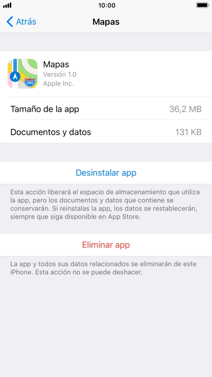 Pulsa Desinstalar app. Pulsa Desinstalar app.