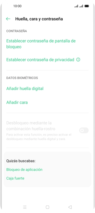 Pulsa Añadir huella digital. Pulsa Añadir huella digital.