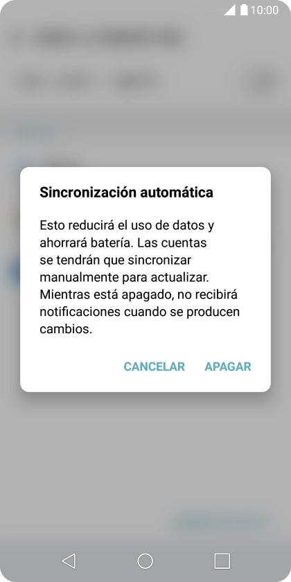 Si desactivas la función, pulsa APAGAR.